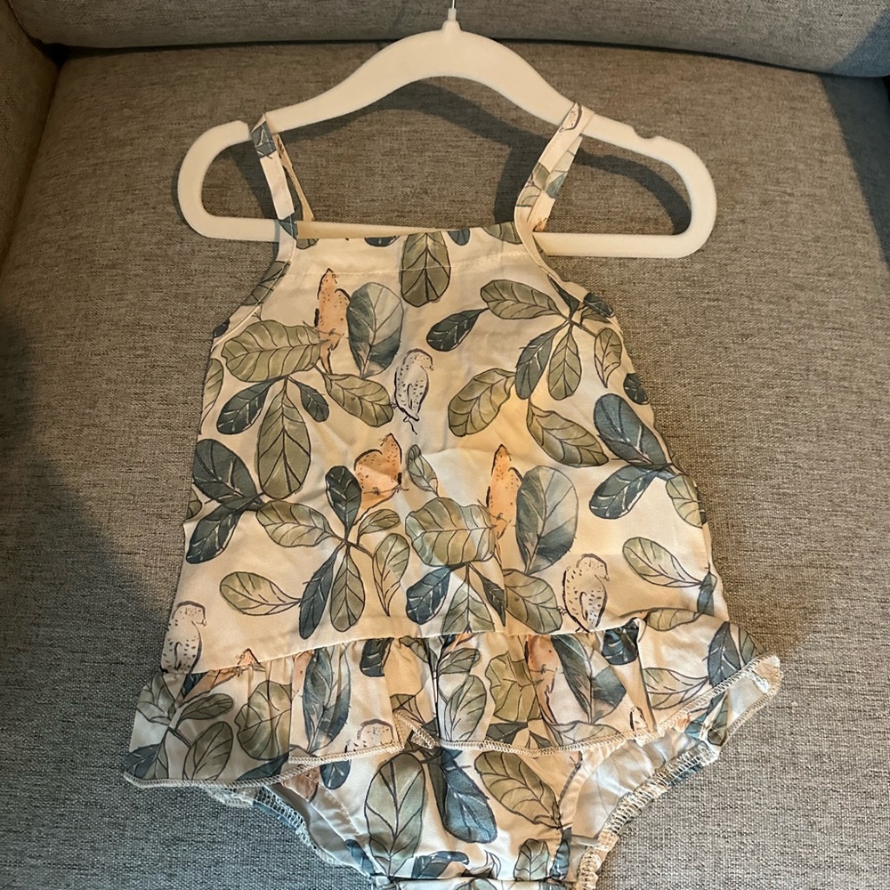 Leaf Print Baby Romper